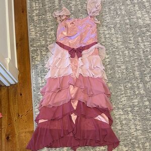 Hermione Granger Yule Ball Youth Gown Elegant Layered Pink Kids Formal Dress